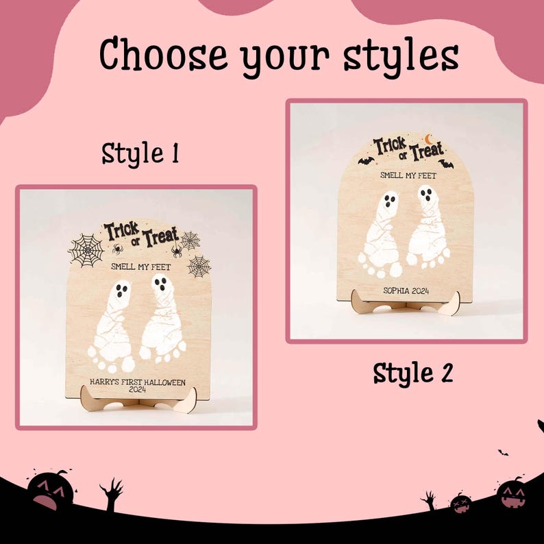 thumbnail image 2 of Baby First Halloween Keepsake, DIY Halloween Footprint Art 2 of 11