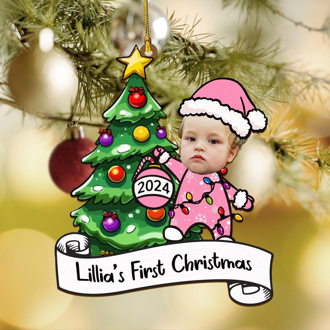 Custom Baby Photo Ornament, Custom Photo Baby's First Christmas Acrylic ...