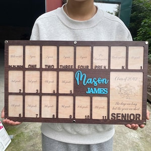Custom Birth Through Graduation School Years Photo Frame, Pre K To Grad Kindergarten To Grad School Picture Frame, Birth To Grad Photo Frame