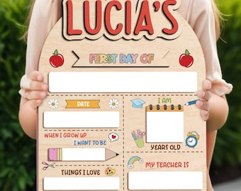 Custom First Day of School Sign, Wooden School Board Gift for Students, Custom First Day Of School Board, Personalized Back To School Sign