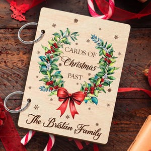 Custom Christmas Card Holder, Custom Cards of Christmas Past, Cards Keepsake, Card Storage, Christmas Cards Book, Christmas Memory Book Gift