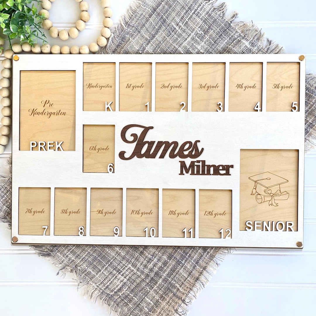 Custom Grade School Photo Frame, Pre K to Graduation School Photo Frame ...