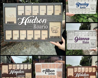 Custom School Years Photo Frame, Pre K to Senior Graduation School Photo Frame, Pre K-12 Grade School Photo Frame Senior Picture Photo Frame