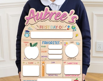 Personalized First And Last Day Of School Sign, Back to School Sign For Photos, Custom Name 1st Day Of School Board, 1st Day Of School Signs