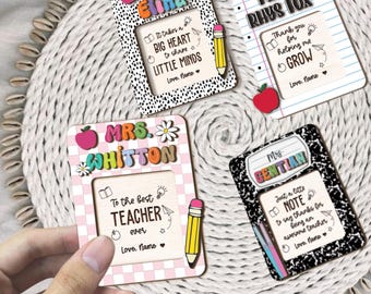 Aangepaste leraar plaknotitiehouder cadeau, leraar notitieblokhouder, leraar waardering geschenken, bedankt cadeau-idee leraar, cadeau leraar