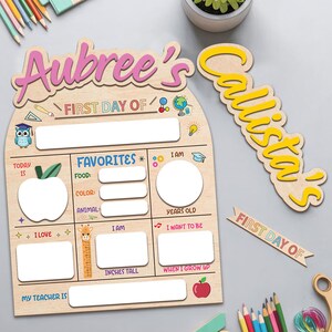 Personalized First and Last Day of School Sign, Back to School Sign for ...