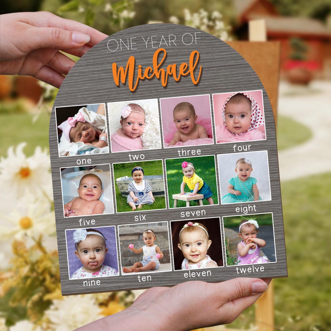 Custom My First Year One Year of Photo Board, Monthly Milestone Board ...