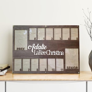 Pre K to Graduation School Picture Frame, Custom Grade School Photo Frame, School Years Photo Frame, Senior Picture Gift Picture Photo Frame