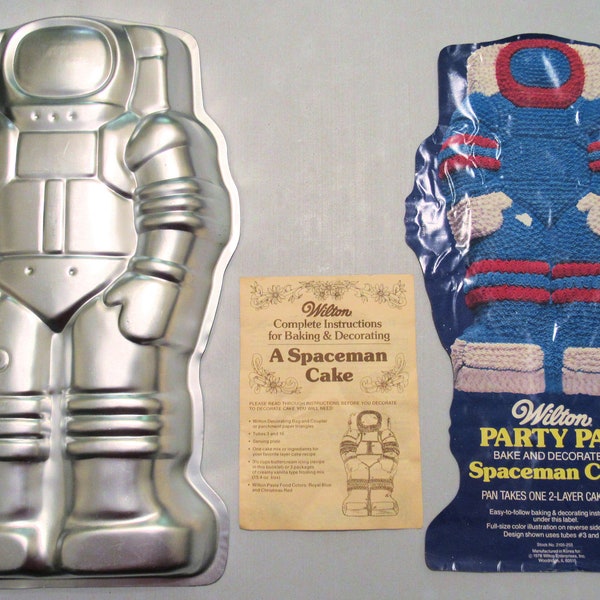 Vintage Wilton Cake Pan A Spaceman 502-2098, Hot Air Balloon 502-3169, Free Wheelin' Truck 502-1565, 18-Wheeler 2105-0018 Spaceship 502-3584