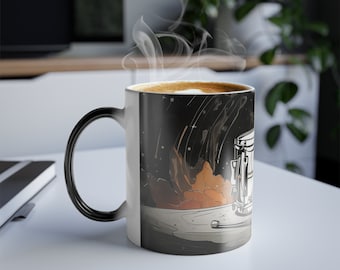 TAZZA MORPHING COLORE DA 11 once, Sfondo cosmico del rullante, tazza di caffè che cambia colore per il migliore amico, colleghi, capo, regalo per tutte le occasioni