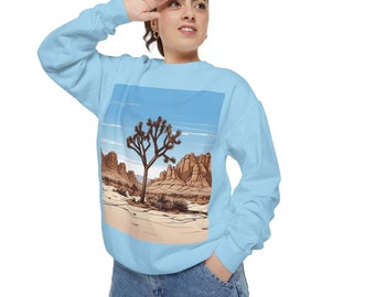 Joshua Tree DESERT Mountain FELPA DA ESTERNO, Girocollo invernale dalla vestibilità rilassata di alta qualità, Regalo maglione morbido e accogliente, Felpa unisex, Yoga