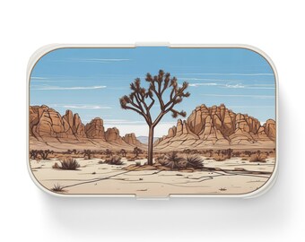 Joshua Tree Desert Landscape, BENTO BOX, adorabile contenitore per il pranzo artistico a più scomparti per scuola, picnic, ufficio, campeggio, conservazione degli alimenti