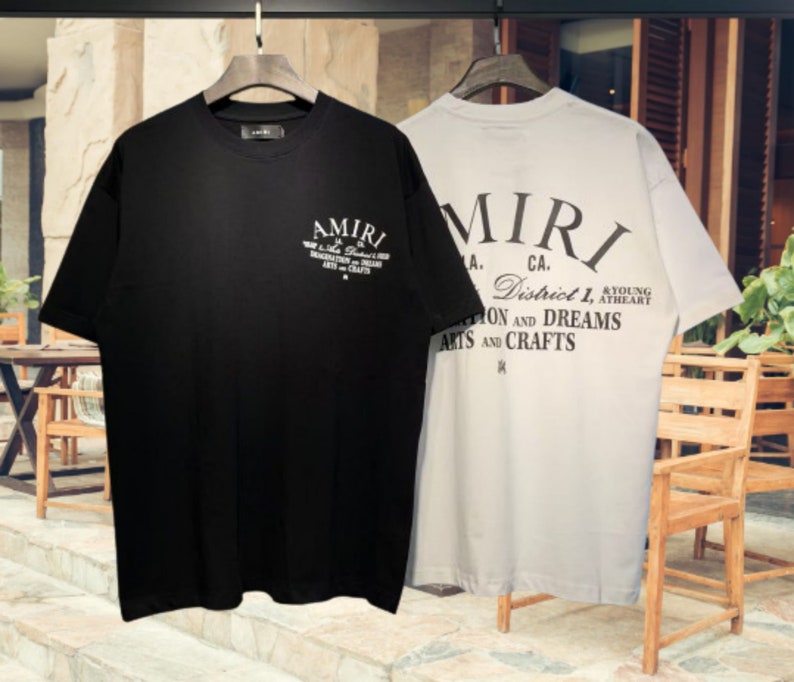 Casual Amiri T-Shirt, Vintage Amiri Logo Print Shirt Tee, AMIRI Beach Shirt, Fashion Hip Hop AMIRI Sweatshirt Hoodie Short Sleeve AM23J zdjęcie 1