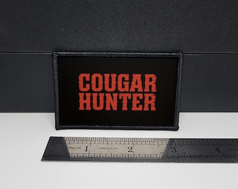 Meme de cazador de pumas, divertido cebo para pumas, parche moral táctico de 2 x 3 pulgadas