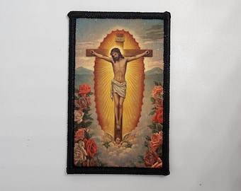 Parche moral de Jesucristo en la Cruz 2x3