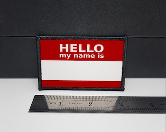 Hello My Name Is Custom Morale Patch 2"x3"  Personalized Sublimation