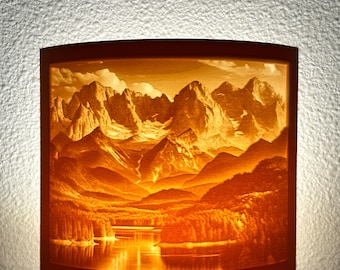 Peaceful Mountain Lake Night Light