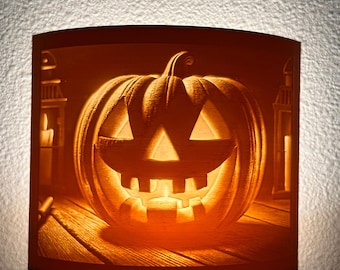 Seasons Halloween Jack O Lantern Pumpkin Popcorn Plastic Light VTG ...