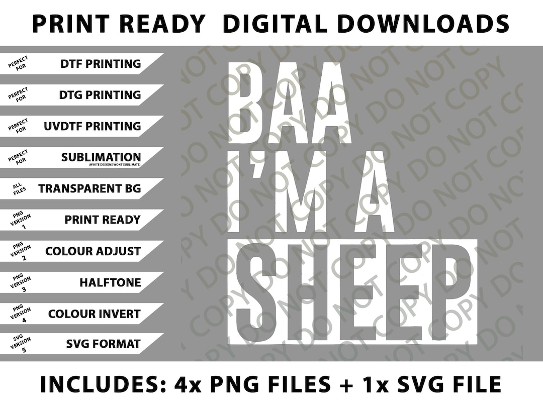 Baa I'm A Sheep Costume Png Bundle, SVG Files, Digital Downloads - Etsy
