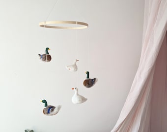 Hunting baby mobile, Hunting nursery, Birds crib mobile, Ducks baby mobile, Hunting baby shower, Duck nursery theme, Duckling baby mobile