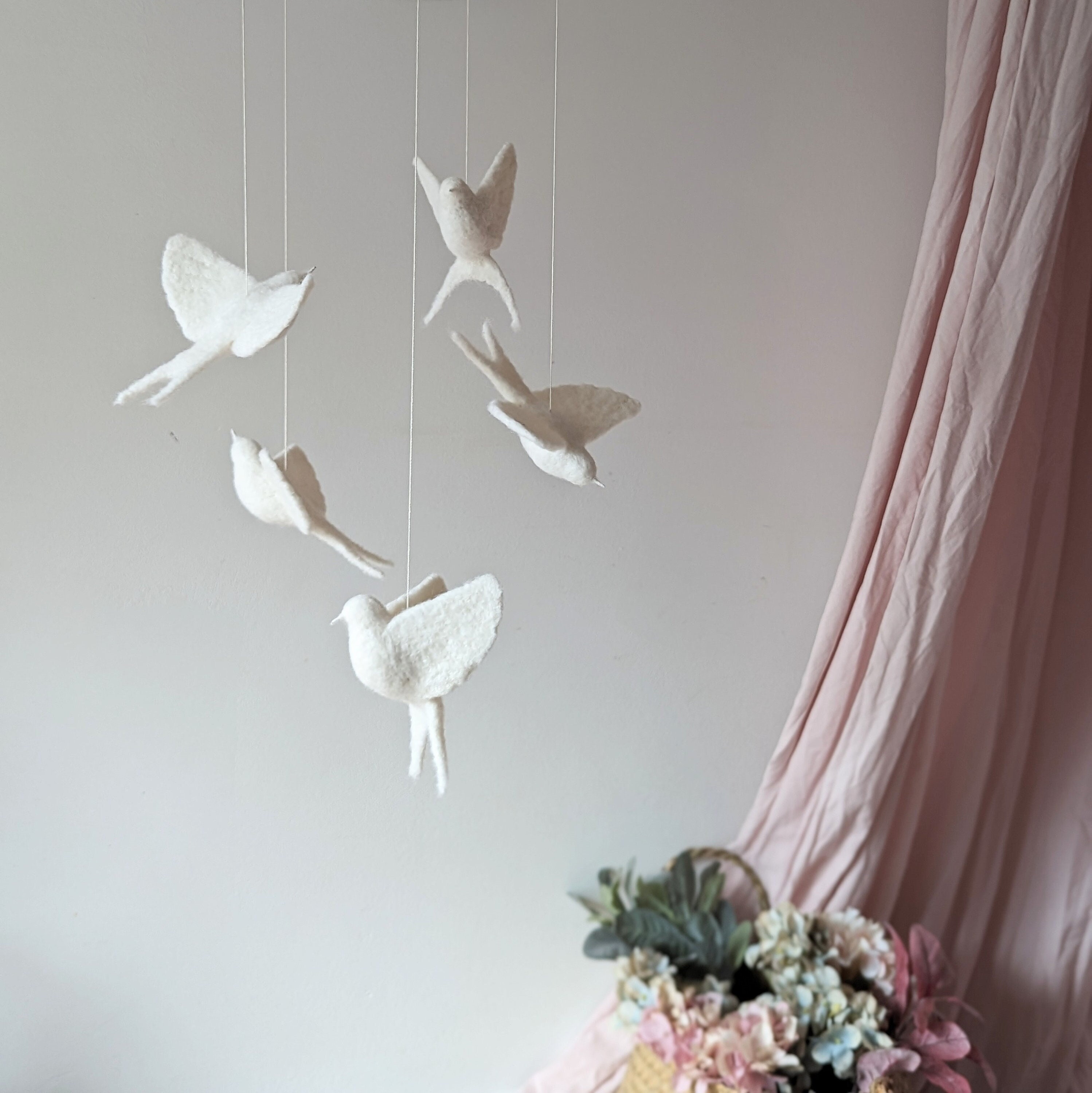 Swallows baby mobile #2, Crib mobile girl, Crib mobile boy, Modern baby mobile, Birds crib mobile, Baby crib mobile, Baby mobile birds