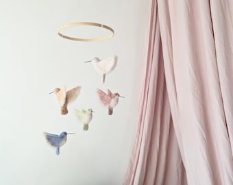 Neutral baby mobile, Mobile for crib, Nursery crib mobile, Unisex mobile, Hummingbirds mobile, Custom baby mobile, Nursery baby mobile