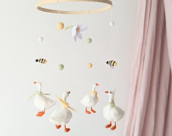 Duckling  mobile, Bees baby mobile, Bees nursery mobile,  Duckling nursery, Geese baby mobile, Ducks baby mobile, Neutral baby mobile