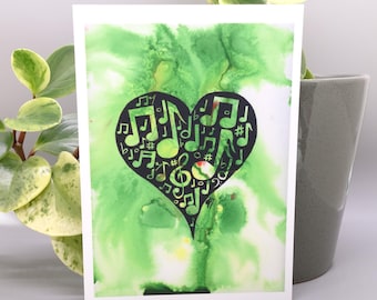 Impresión musical de 5x7, postal musical en acuarela, decoración para sala de música, impresión artística de orquesta, obra de estudio de música, regalo para profesor de música, idea de regalo para banda