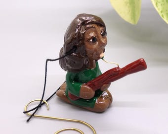 Regalo de fagot para músicos, figura de arcilla hecha a mano para profesores de música, instrumento de fagot para profesores, idea de regalo para director de banda.