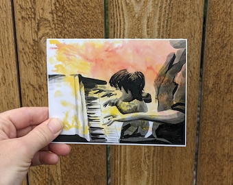 Tarjeta de felicitación de piano para músicos, regalo para amantes de la música, tarjeta de agradecimiento para profesores de música, tarjeta de cumpleaños para pianistas.