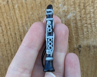 Adorno de clarinete para amantes de la música, figura de clarinete de arcilla, regalo de clarinete hecho a mano, estatua de clarinete para músicos, regalo para profesores de música