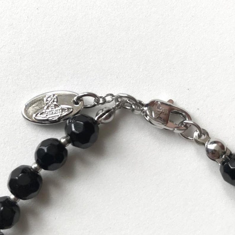 New in Box Vivienne Westwood Bracelet,black Agate CZ Diamond Bracelet