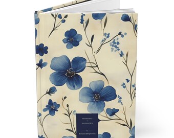 Blue Floral Notebook, Elegant Botanical Design for Journaling, Writing, Creativity, Perfect Gift for Writers & Nature Lovers No. 6