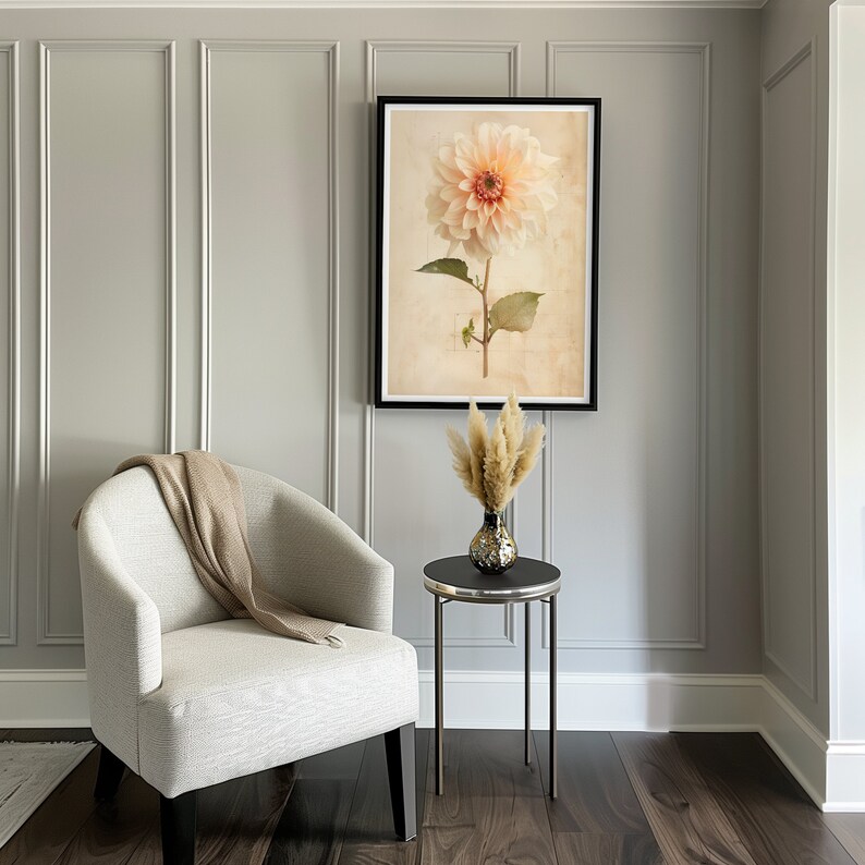 Dahlia Print Botanical Flower Print Floral Gift for Her Poster Modern ...