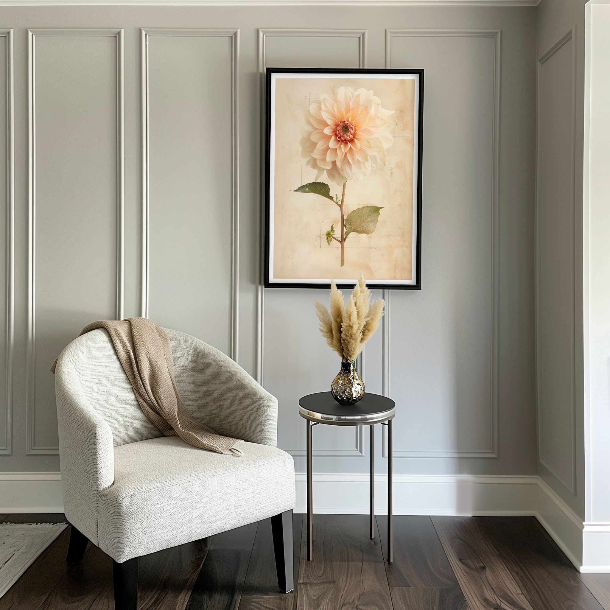 Dahlia Print Botanical Flower Print Floral Gift for Her Poster Modern ...