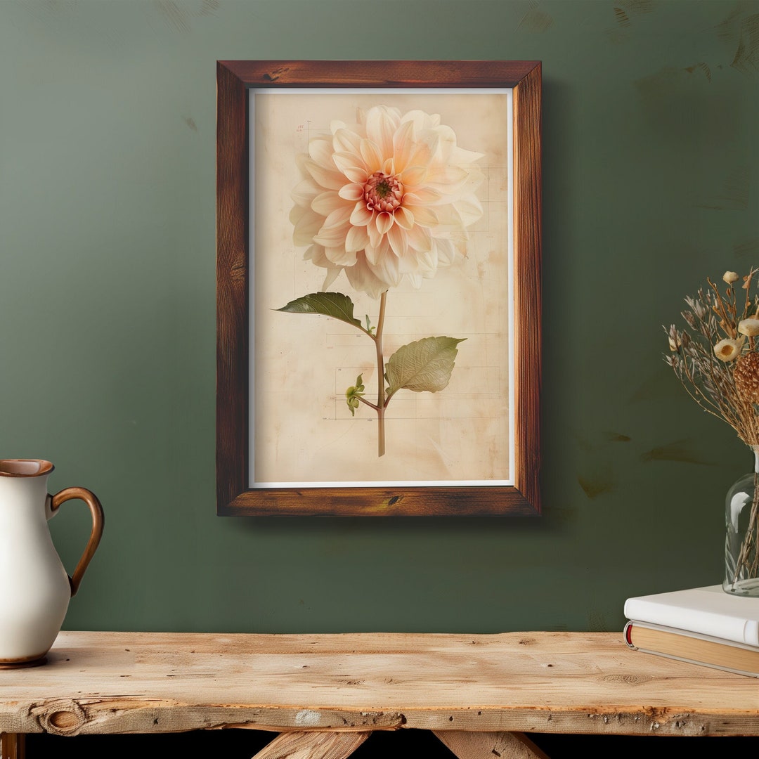 Dahlia Print Botanical Flower Print Floral Gift for Her Poster Modern ...