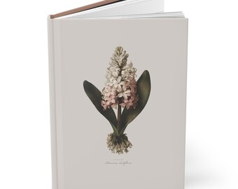 Elegant Botanical Notebook, Vintage Hyacinth Flower Journal for Writing, Sketching, and Garden Notes, Hardcover Gift for Nature Lovers No. 4