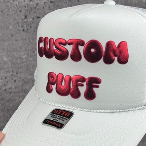 Custom Puff Print Hat, Custom Foam Hat, Custom Mesh Trucker Hat, High Crown Hat, Foam Trucker Hat, Metallic Puff Hat, 3D Puff Print Hat