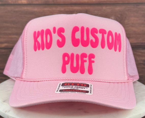 Kid Custom Puff Print Hat, Kid Custom Foam Hat, Youth Custom Girl Hat, Kid Party Hat, Kid Foam Trucker Hat, Kid Birthday Hat, Kid Gift
