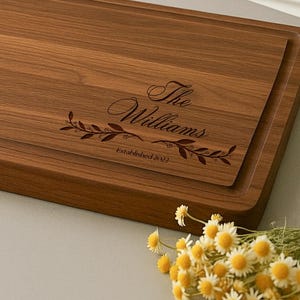 Custom Wood Cutting Board, Engraved Wedding Cutting Board, Personalized Wood Engraved Charcuterie Board, Custom Wood Monogram Cutting Board