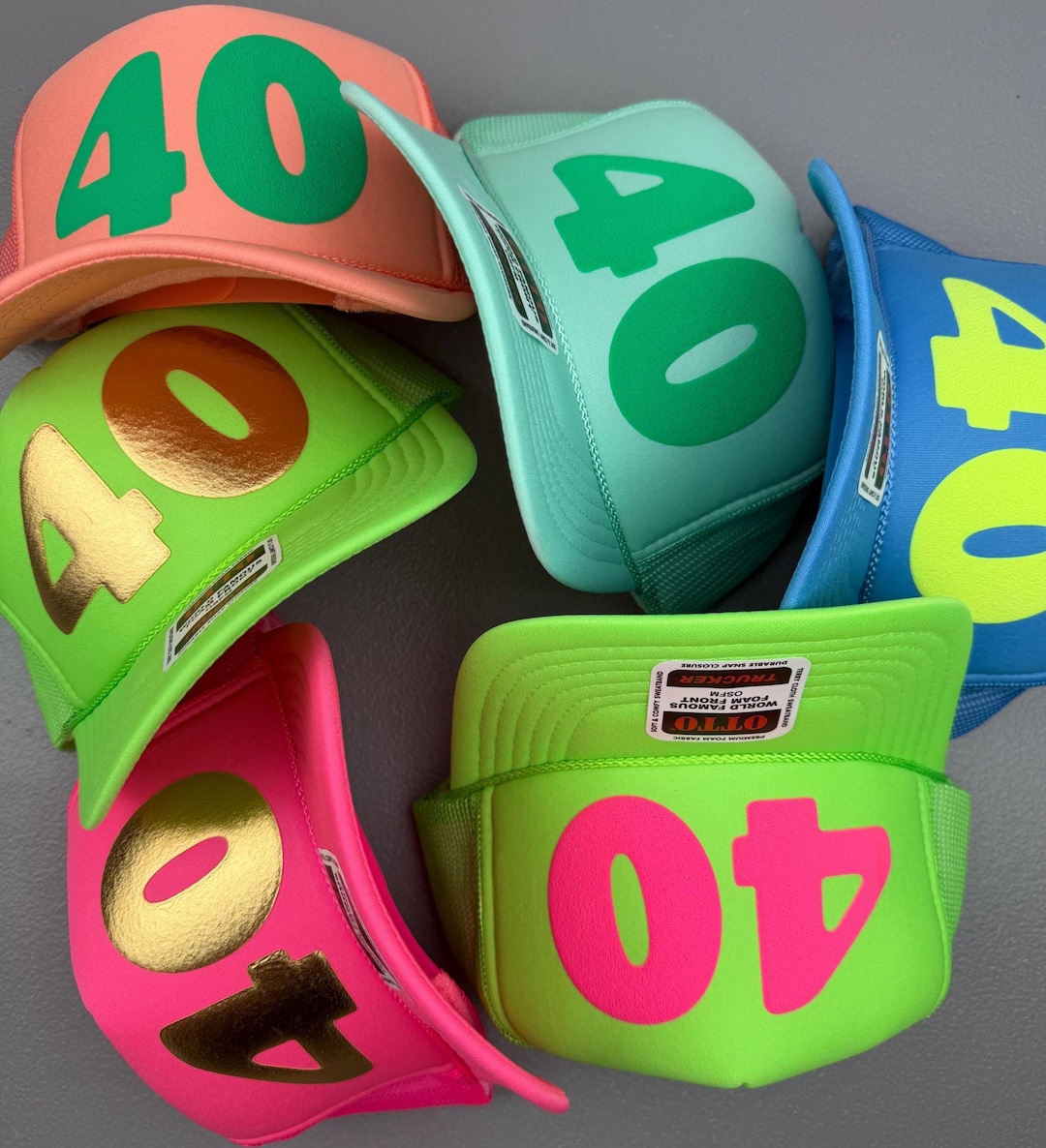 40th Birthday Party Trucker Hats, 40 Crew Hats, Birthday Squad Hats ...