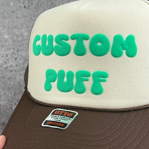Custom Puff Print Hat, Custom Foam Hat, Custom Mesh Trucker Hat, High Crown Hat, Foam Trucker Hat, Metallic Puff Hat, 3D Puff Print Hat