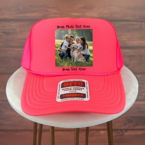 Custom Your Photo Trucker Hat, Personalized Family Portrait Photo Hat, Customized Image Hat, Custom Hat with Image, Memorial Photo Hat,