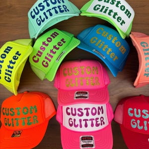 Custom Glitter Hat, Glitter Trucker Hat, Glitter Party Hat, Glitter Foam Hat, Personalized Glitter Hat, Custom Party Hat, Custom Group Hat