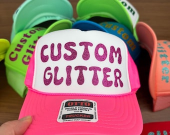 Chapeau à paillettes personnalisé, Casquette trucker à paillettes, Chapeau de fête à paillettes, Chapeau en mousse à paillettes, Chapeau à paillettes personnalisé, Chapeau de fête personnalisé, Chapeau de groupe personnalisé