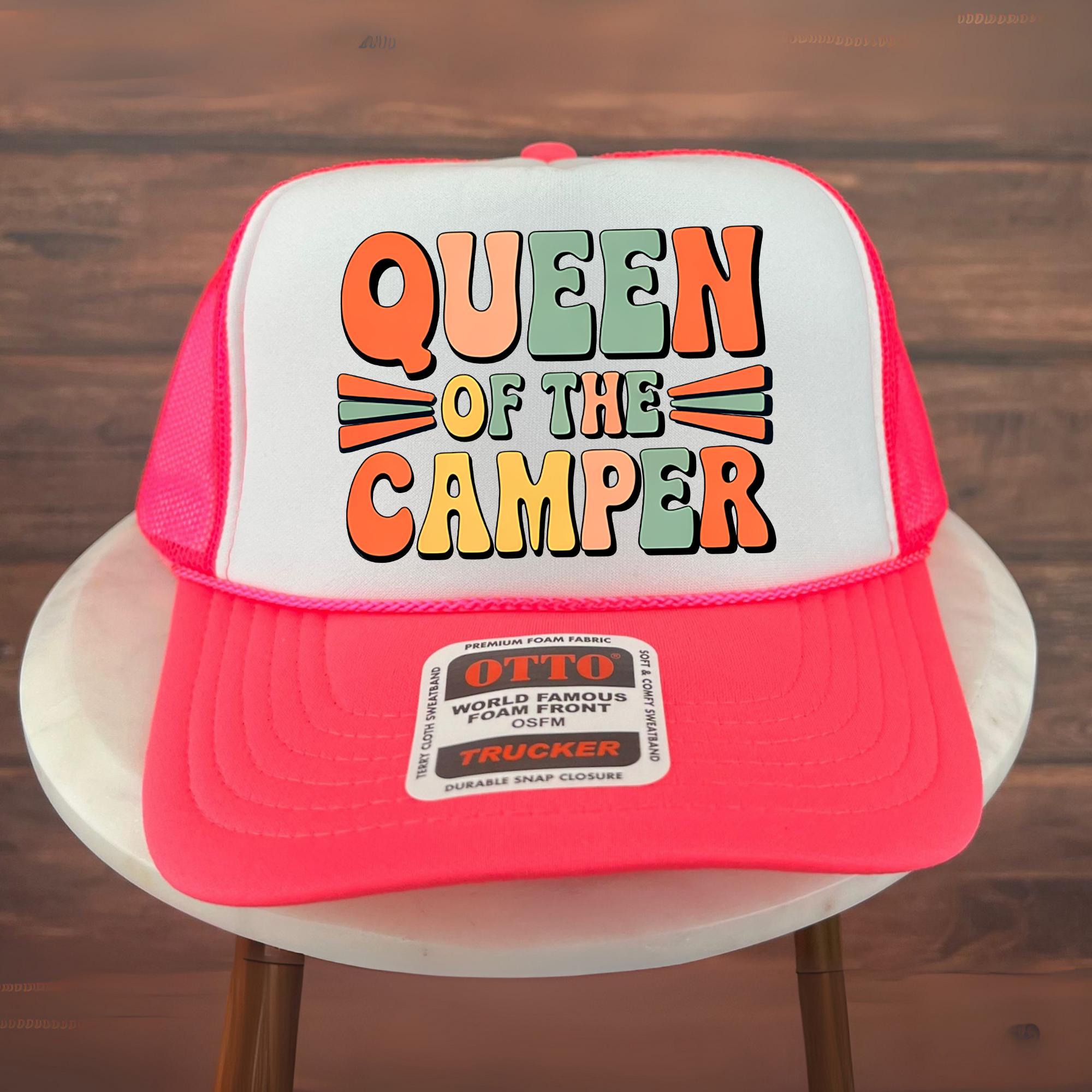Pink Rv Hat Queen of the Camper Trucker Hat, Funny Camping Hat, Retro RV Hat ...