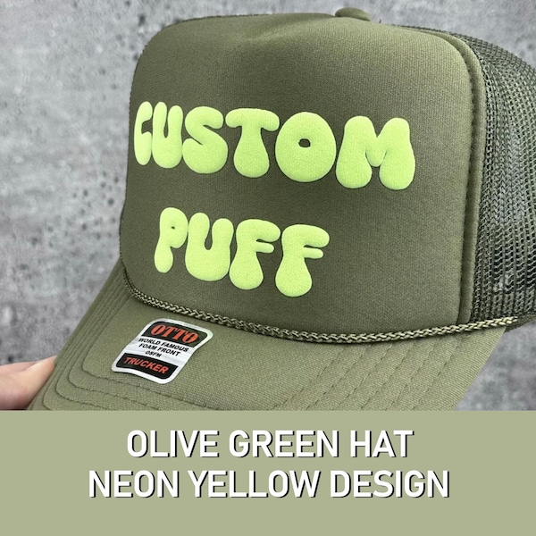 Custom Puff Print Hat, Custom Foam Hat, Custom Mesh Trucker Hat, High Crown Hat, Foam Trucker Hat, Puff Hat, Metallic  3D Puff Print Hat