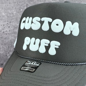 Custom Puff Print Hat, Custom Foam Hat, Custom Mesh Trucker Hat, High Crown Hat, Foam Trucker Hat, Metallic Puff Hat, 3D Puff Print Hat