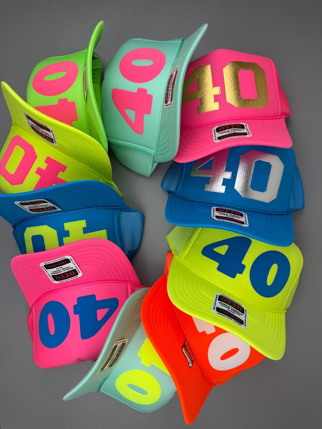 40th Birthday Party Trucker Hats, 40 Crew Hats, Birthday Squad Hats ...