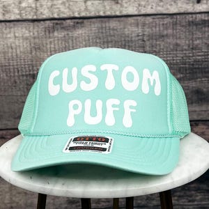 Custom Puff Print Hat, Custom Foam Hat, Custom Mesh Trucker Hat, High Crown Hat, Foam Trucker Hat, Metallic Puff Hat, 3D Puff Print Hat